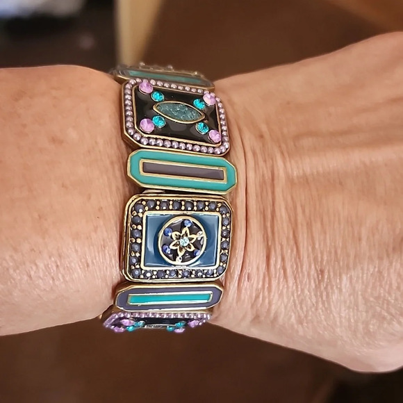 Vintage‎ Enamel Stretch Bracelet NEW - Picture 1 of 8